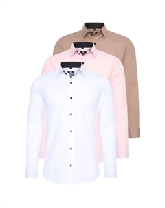 Рубашка (3 шт) с длинными рукавами, приталенного кроя, белый Rusty neal