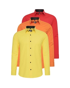 Рубашка (3 шт) с длинными рукавами, приталенного кроя, желтый Rusty neal