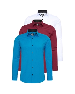 Рубашка (3 шт) с длинными рукавами, приталенного кроя, синий Rusty neal