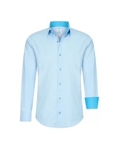 Рубашка с контрастным внутренним воротником, синий Rusty neal