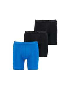 Мужские длинные боксеры, 3 шт - микрофибра, Sport Micorfiber Long Boxer, ECOM, цвет Blau/schwarz Puma