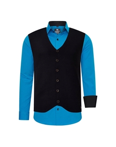 Рубашка с жилетом, синий Rusty neal