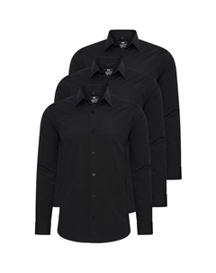 Рубашка (3 шт) с длинными рукавами, приталенного кроя, черный Rusty neal