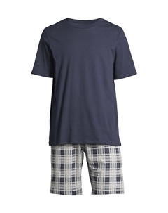 Пижама Ночь и Дом, цвет Grau Kariert / Blau Schiesser