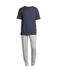 Пижама Ночь и Дом, цвет Grau / Dunkelblau Schiesser