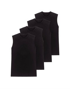 Комплект майки/майки из 4 предметов первой необходимости, черный Schiesser