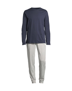 Пижама Ночь и Дом, цвет Grau / Dunkelblau Schiesser