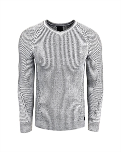 Вязаный свитер необычным узором спицами, белый Rusty neal