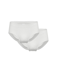 Мужские трусы, 2 шт - двойная упаковка, двойная резинка, ширинка, мягкий пояс, хлопок, белый Ammann