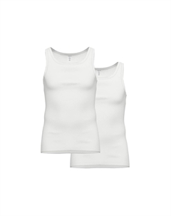 Майки мужские, упаковка 2 шт - тонкая резинка, удлиненная спинка, хлопок, белый Ammann