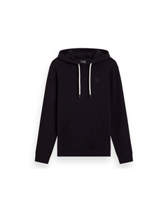 Мужская толстовка с капюшоном - Core, толстовка с логотипом, с капюшоном, однотонная, хлопок, черный Scotch&soda