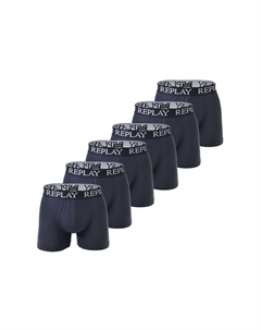 Мужские боксеры, 6 шт в упаковке, хлопок, логотип, однотонные, темно-синий Replay