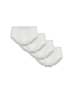 Мужские трусы, 4 шт в упаковке, двойная резинка, ширинка, мягкий пояс, хлопок, белый Ammann