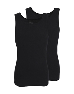 Комплект из 2 мужских маек Montana с круглым вырезом, цвет 0 Black Tom tailor