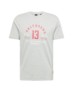 Классическая футболка Shirt LENNY LIFE, светло-серый Only & sons