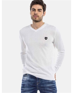 Свитер с v-образным вырезом Sweater, белый Cipo&baxx