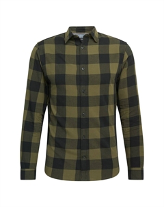 Клетчатая рубашка Regular fit Button Up Shirt Gingham, оливковый Jack & jones