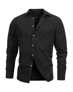 Повседневная рубашка Regular fit Button Up Shirt Caix, черный Indicode jeans