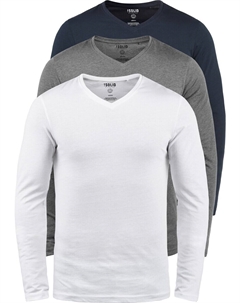 Лонгслив Shirt BASIL, цвет grey/black/white Solid