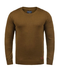 Пуловер Strickpullover BHLars 20703347ME Strickpulli mit aufgestickten Ellenbogenpatches, желтый Blend