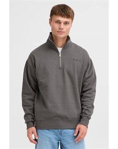 Пуловер Troyer SDHANN 21301159ME lässiger Pullover mit Backprint, серый Solid