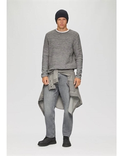 Пуловер Strickpullover langarm, серый Qs