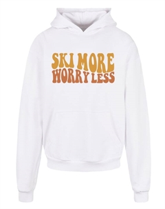 Пуловер Heavy Hoodie Ski More Worry Less, белый F4nt4stic
