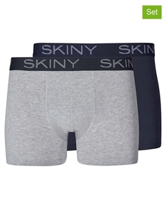 Трусы боксеры 2er-Set: Boxershorts, цвет Dunkelblau/Grau Skiny