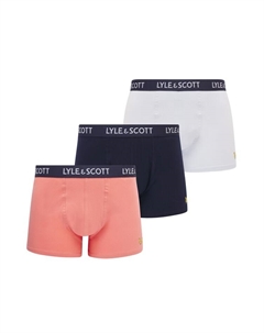 Трусы боксеры Trunks 3-Er Set, цвет Rosa/Dunkelblau/Weiß Lyle & scott