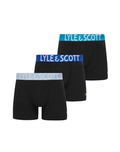 Трусы боксеры Trunks 3-Er Set, цвет Tiefschwarz mit mehrfarbigem Bund Lyle & scott