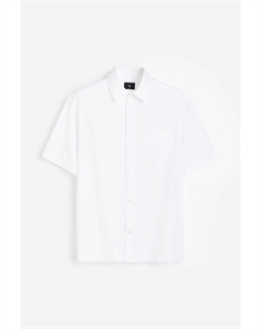 Рубашка свободного кроя с короткими рукавами, белый H&m