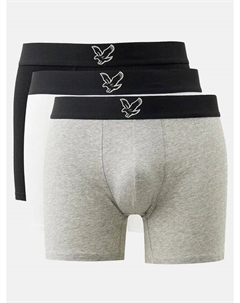 Трусы боксеры Trunks 3-Er Set, цвет Schwarz/Grau meliert/Weiß Lyle & scott
