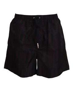 Шикарные плавки-шорты с черно-коричневым принтом Dsquared2