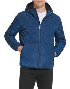 Пуховик из искусственной овчины с капюшоном, черный Kenneth cole