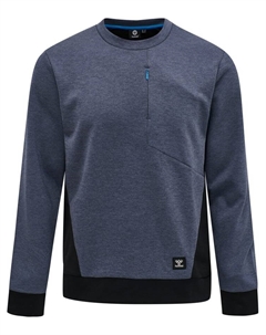 Толстовка Sweatshirt Hmltropper Yoga Herren, цвет BLACK IRIS MELANGE Hummel