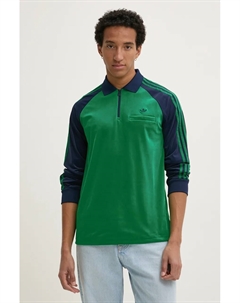 Велюровая бархатная толстовка-поло, зеленый Adidas originals