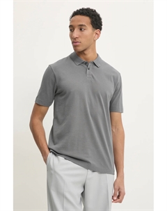Хлопковая рубашка-поло, серый Hugo