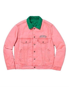 Куртка fw18 x levs quilted reversible trucker jacket pink, розовый Supreme