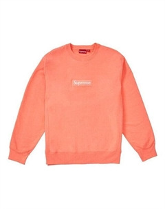 Свитер fw18 box logo crewneck fluorescent sweater 'pink', розовый Supreme