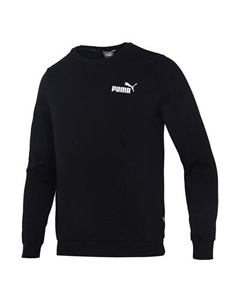 Толстовка ess small logo crew fl logo printing sports round neck pullover black, черный Puma