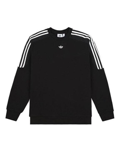 Толстовка originals radkin crewneck small logo embroidered round neck pullover black, черный Adidas