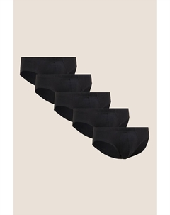 Хлопковые трусы - 5 пар, черный Marks & spencer
