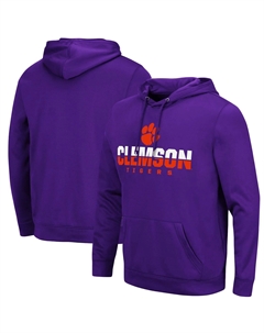 Мужской фиолетовый пуловер с капюшоном Clemson Tigers Lantern Colosseum