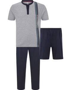 Длинная пижама Long Pajamas Loftur, цвет navy/grey Jan vanderstorm