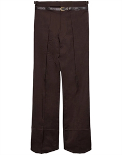 Брюки с поясом, коричневый Prada