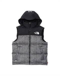 Жилет x the north face studded nuptse vest 'black white', черный Supreme