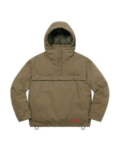 Толстовка hooded down pullover 'olive green', зеленый Supreme