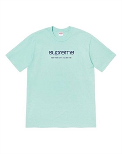 Футболка ss20 week 1 shop tee logo tee, голубой Supreme