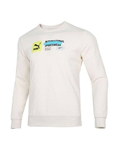 Толстовка logo pattern printing sports round neck pullover white, белый Puma