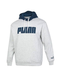 Толстовка long sleeved pullover hoodie 'grey navy', серый Puma